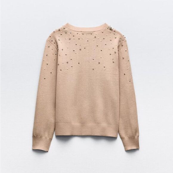 ZARA JEWEL BEADED KNIT CARDIGAN - Picture 5 of 7